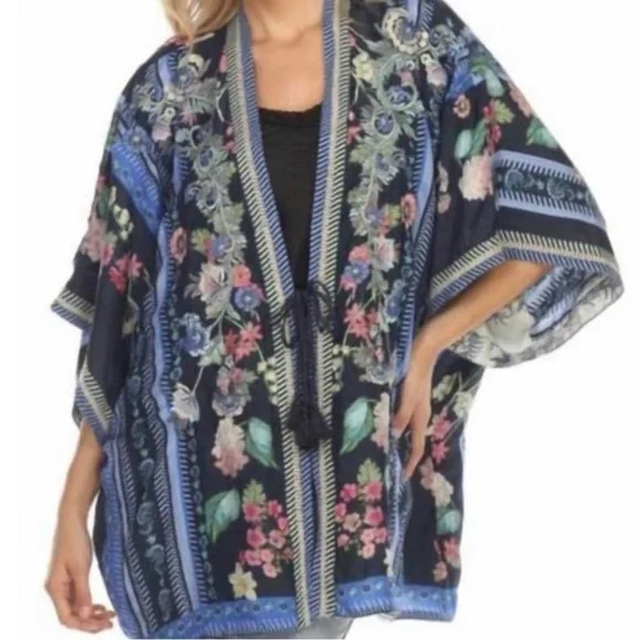 Johnny Was Leia silk HEAVILY EMBROIDERED Kimono NWT (extremely oversized)